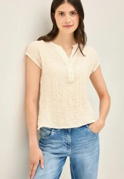 Strukturbluse light beige