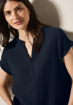 Strukturbluse universal blue