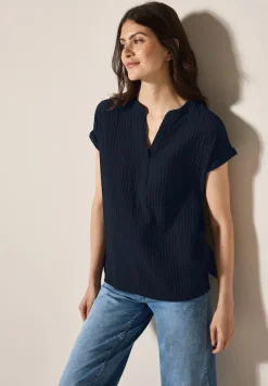 Strukturbluse universal blue