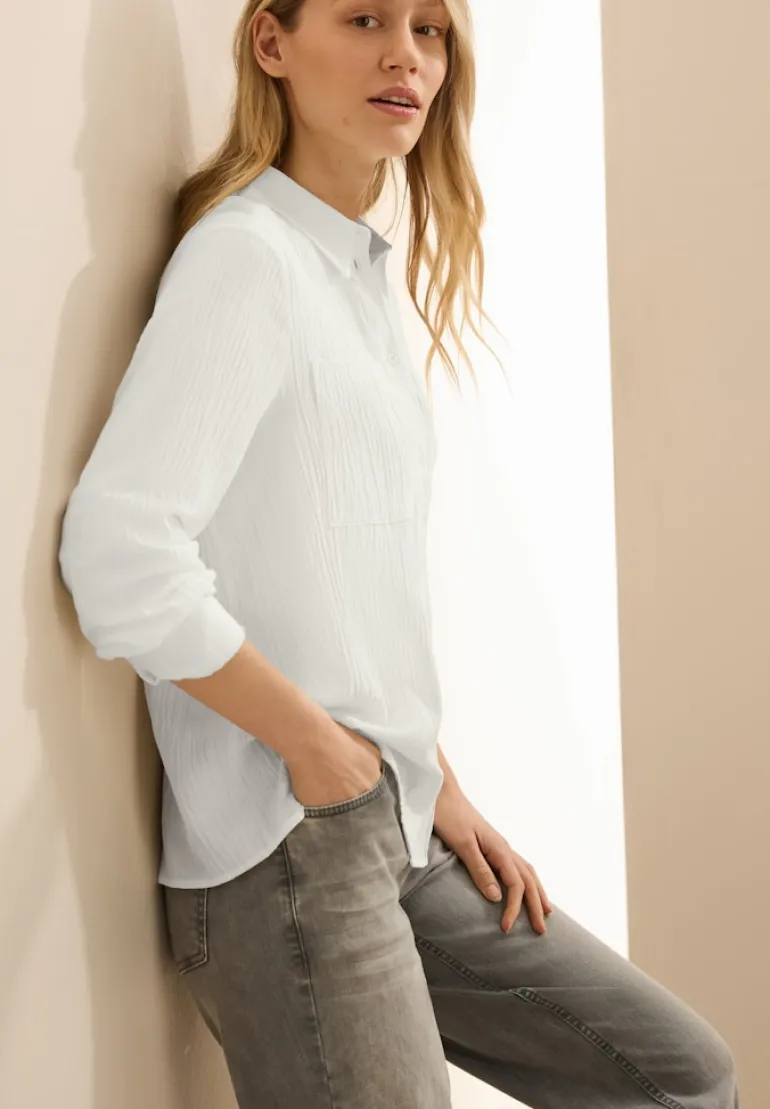 Strukturbluse vanilla white
