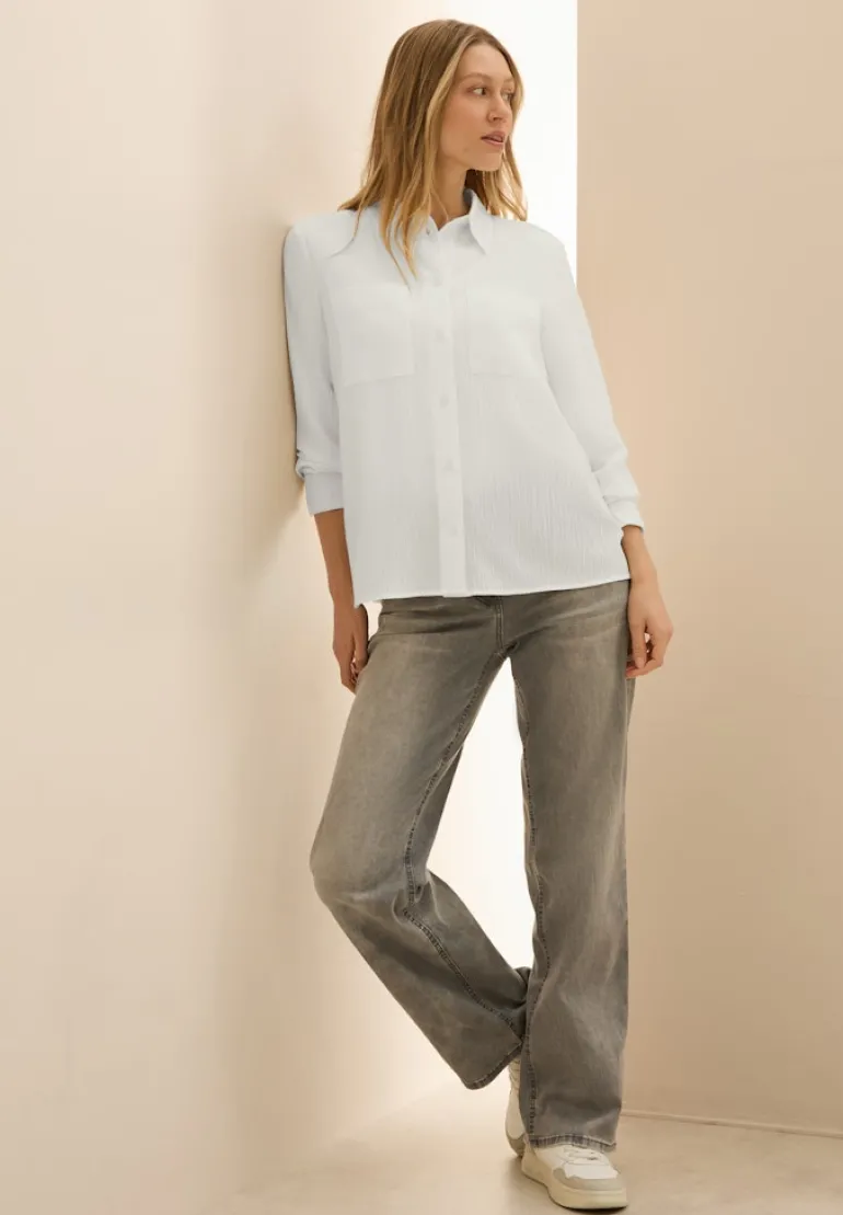 Strukturbluse vanilla white