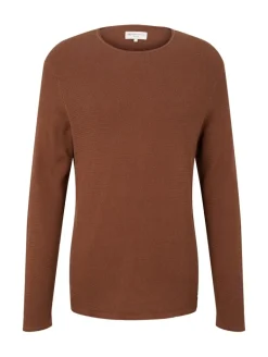 Strukturierter Pullover light wood brown