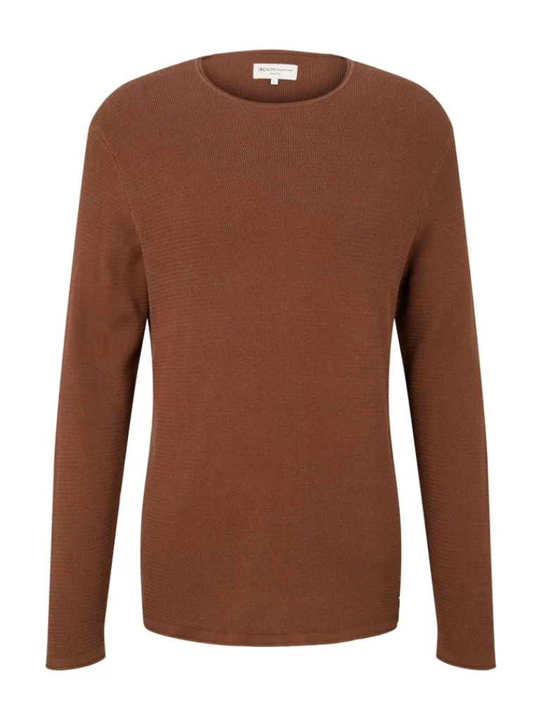 Strukturierter Pullover light wood brown