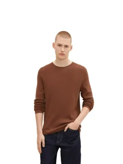 Strukturierter Pullover light wood brown