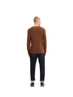 Strukturierter Pullover light wood brown