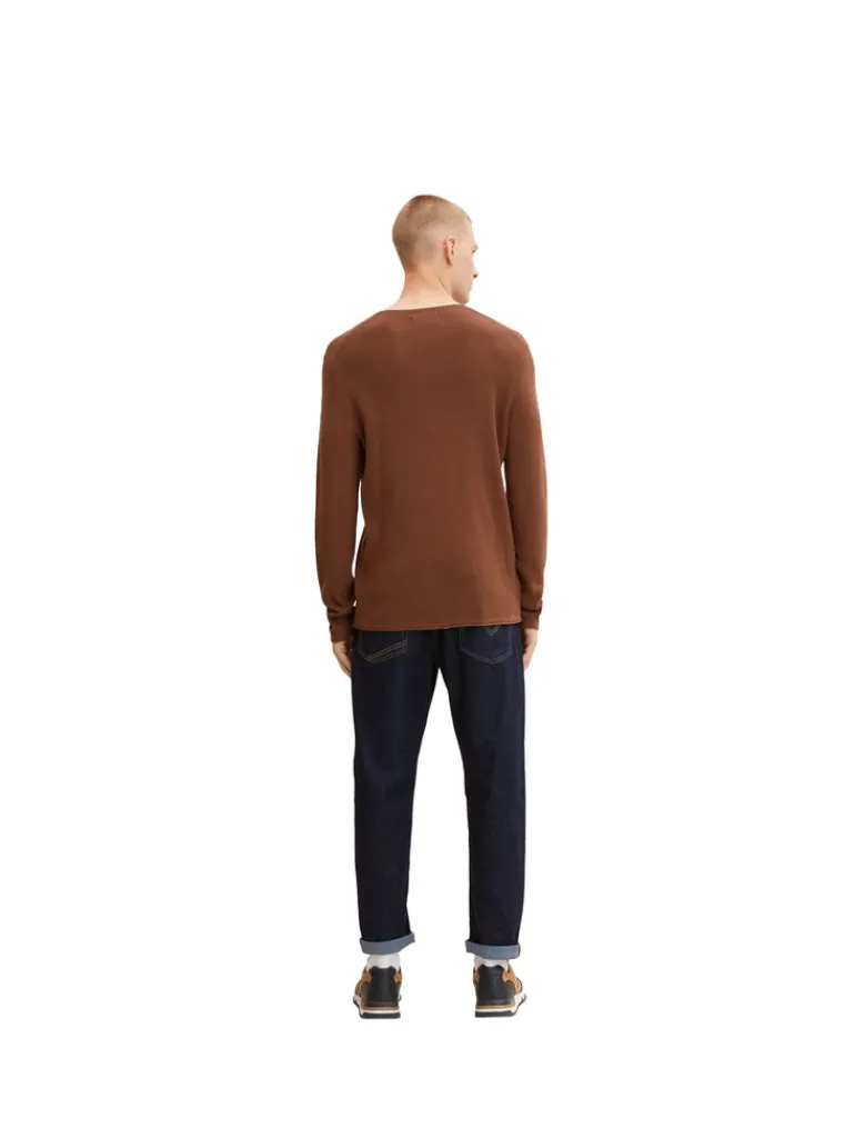 Strukturierter Pullover light wood brown