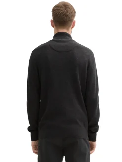 Strukturierter Strick Troyer black grey melange