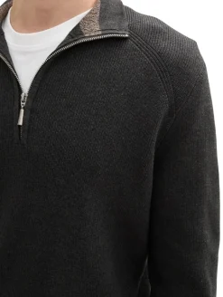 Strukturierter Strick Troyer black grey melange