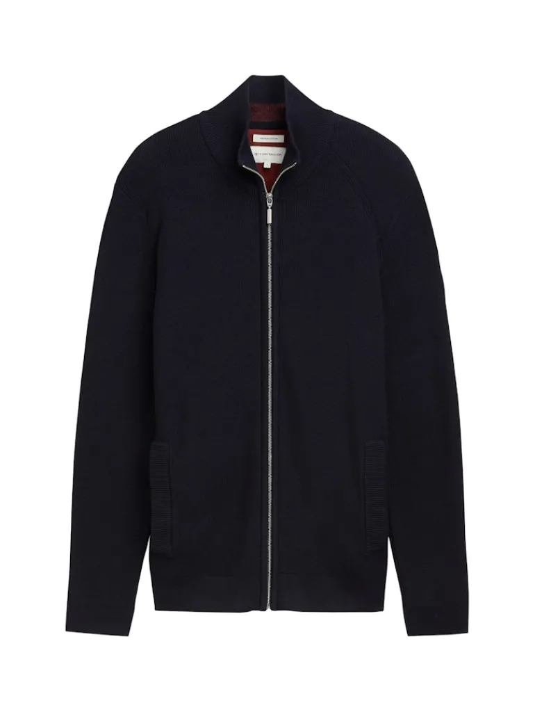 Strukturierte Strickjacke knitted navy melange