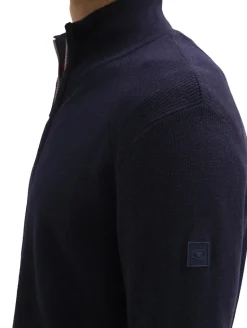 Strukturierte Strickjacke knitted navy melange