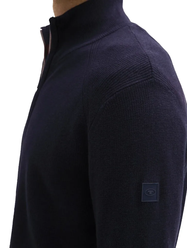 Strukturierte Strickjacke knitted navy melange