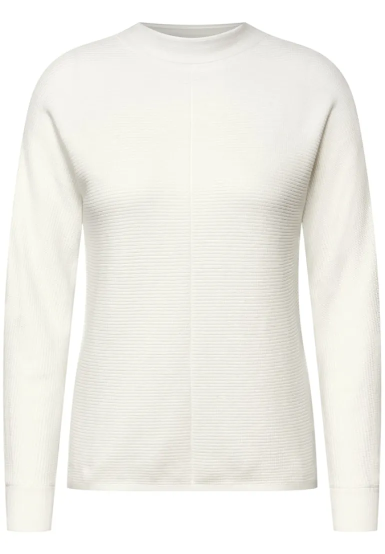 Strukturmix Dolman Pullover vanilla white