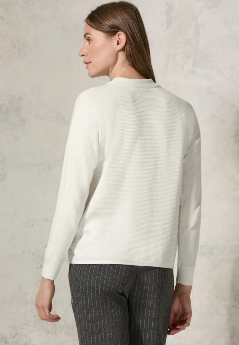 Strukturmix Dolman Pullover vanilla white