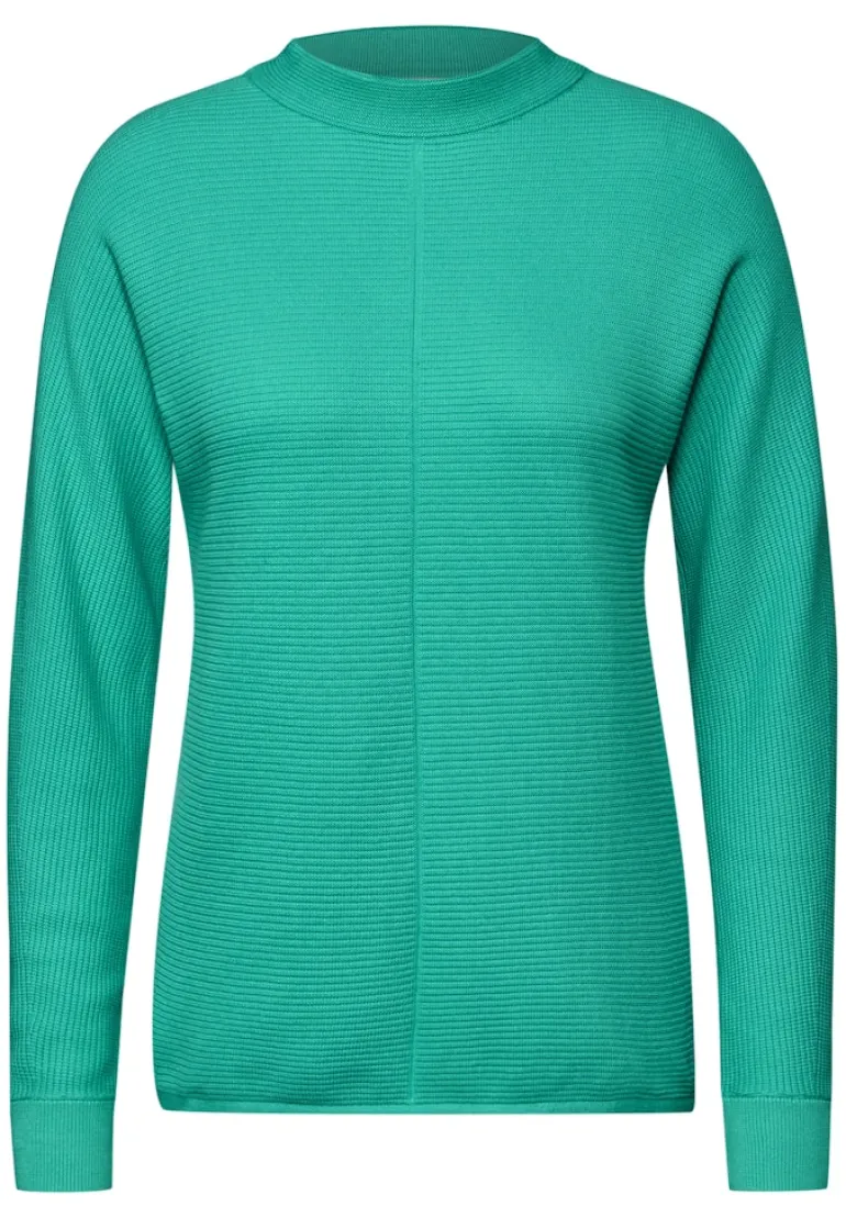 Strukturmix Dolman Pullover aventurine green