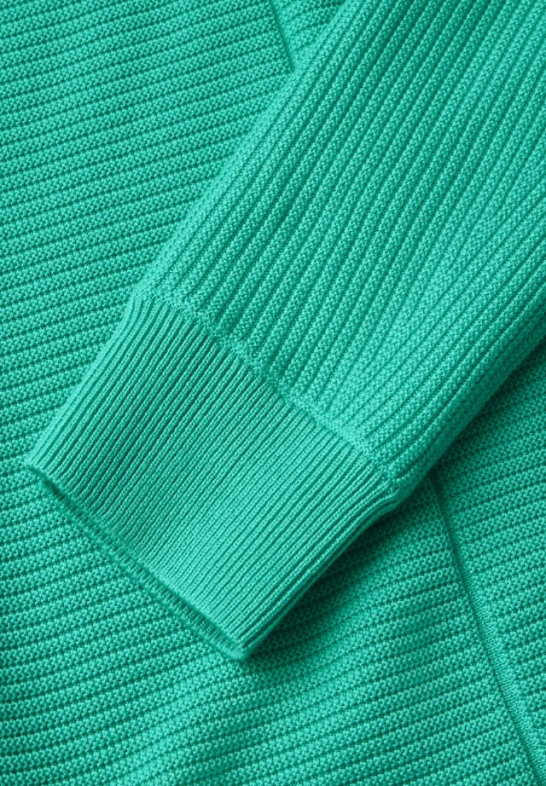 Strukturmix Dolman Pullover aventurine green
