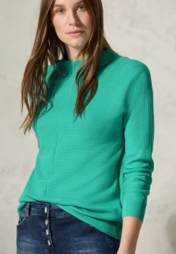 Strukturmix Dolman Pullover aventurine green