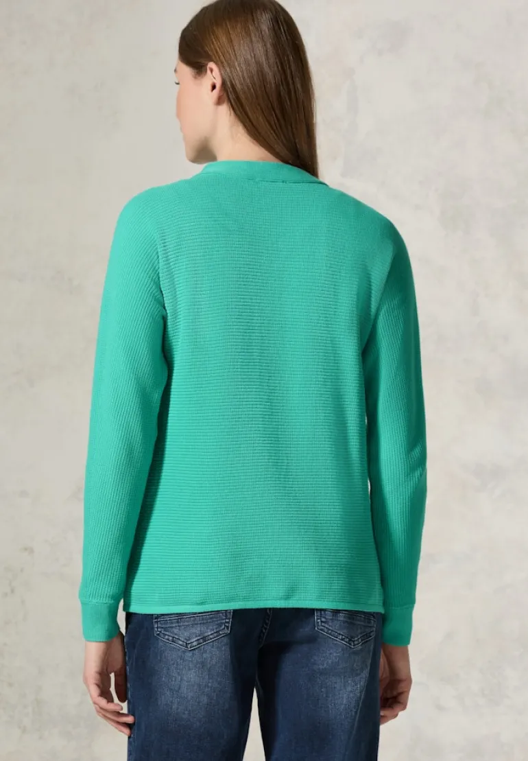 Strukturmix Dolman Pullover aventurine green