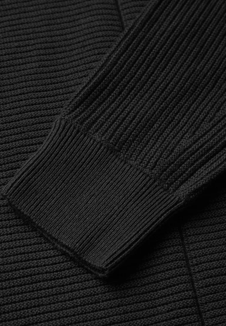 Strukturmix Dolman Pullover black