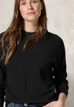 Strukturmix Dolman Pullover black