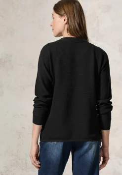 Strukturmix Dolman Pullover black