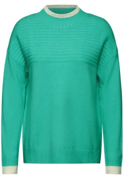 Strukturmix Pullover aventurine green
