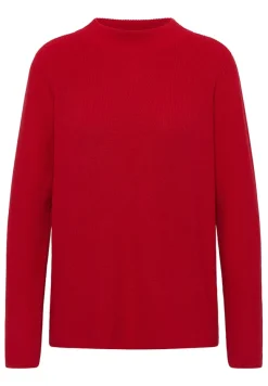 Strukturmix Pullover fiery red
