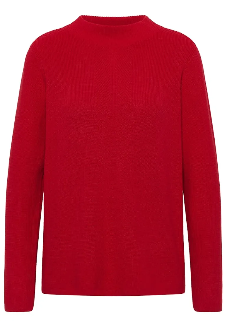Strukturmix Pullover fiery red