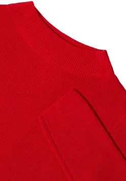 Strukturmix Pullover fiery red
