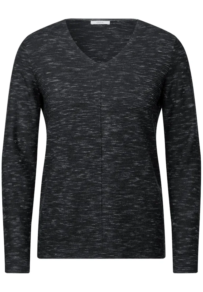 Strukturmix-Pullover heather deep charcoal grey mel