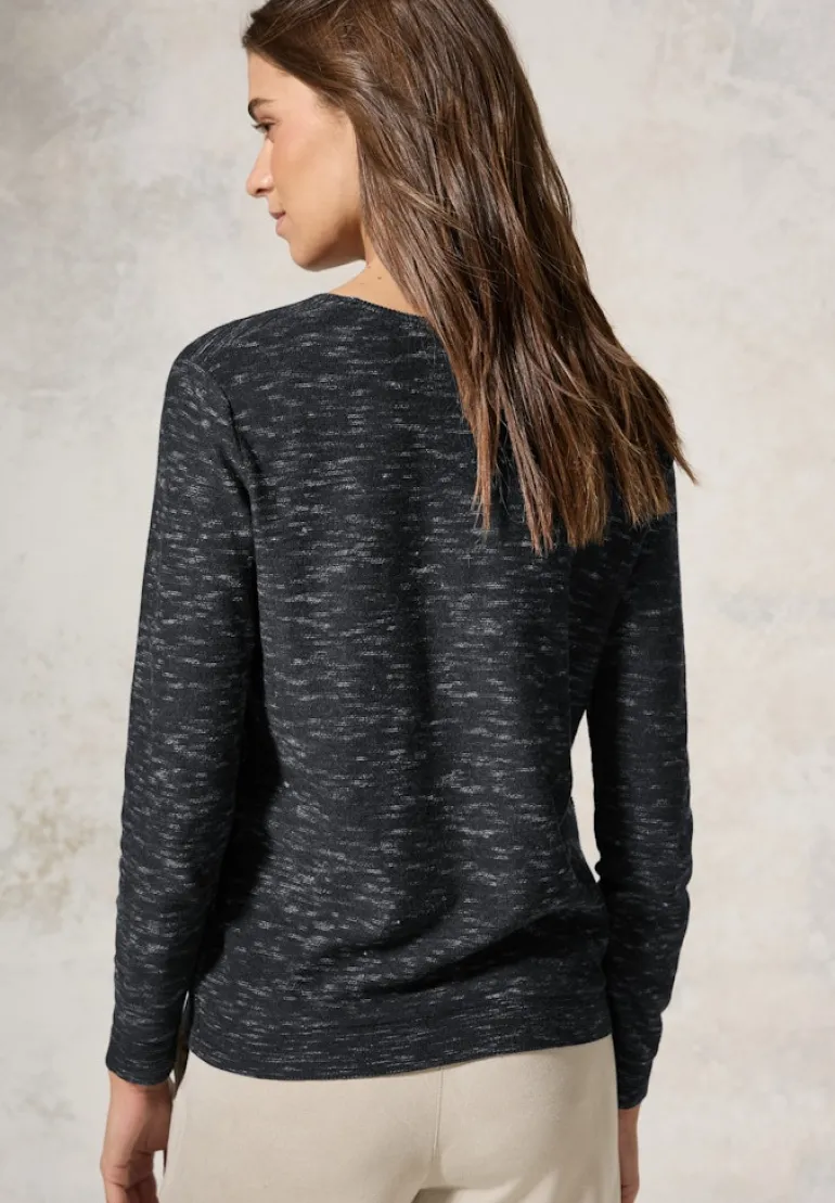 Strukturmix-Pullover heather deep charcoal grey mel