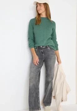 Strukturmix Pullover jewel green melange