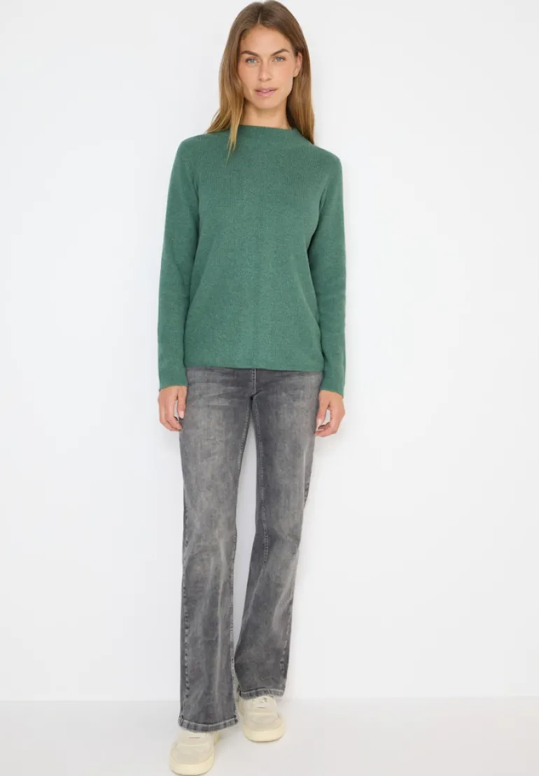 Strukturmix Pullover jewel green melange