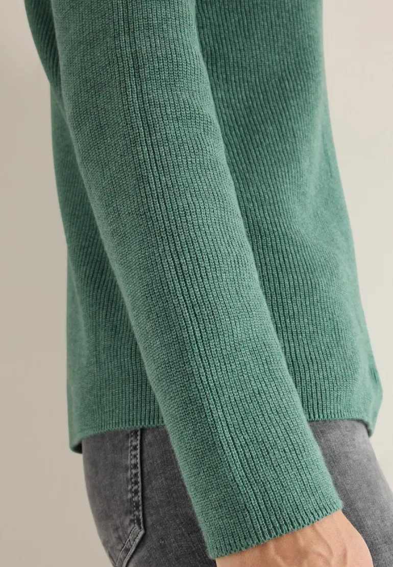 Strukturmix Pullover jewel green melange