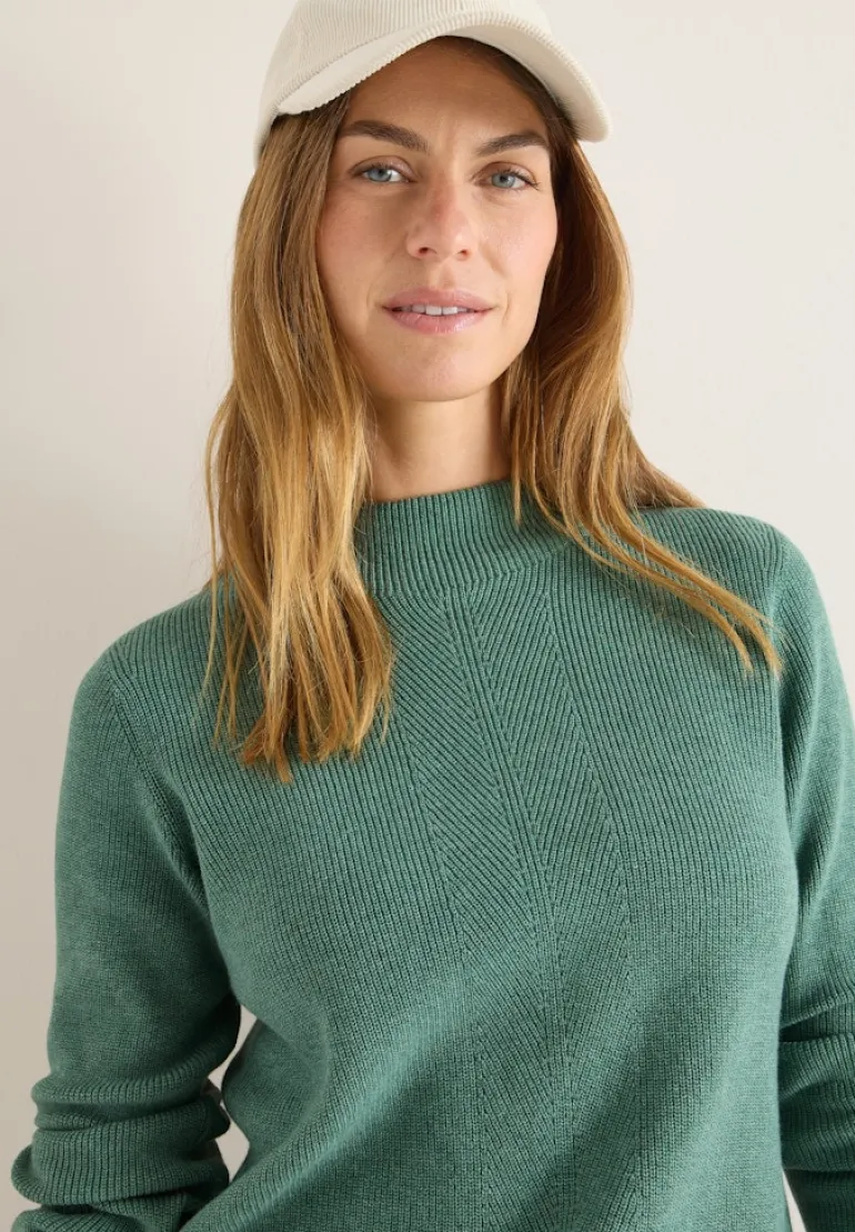 Strukturmix Pullover jewel green melange