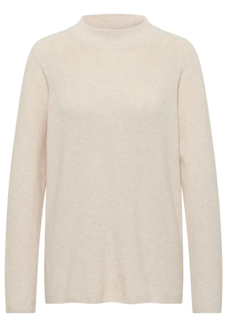 Strukturmix Pullover oat milk beige melange