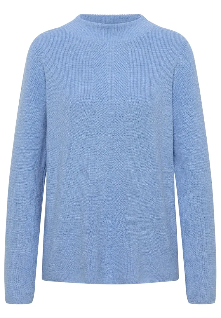 Strukturmix Pullover sporty light blue melange