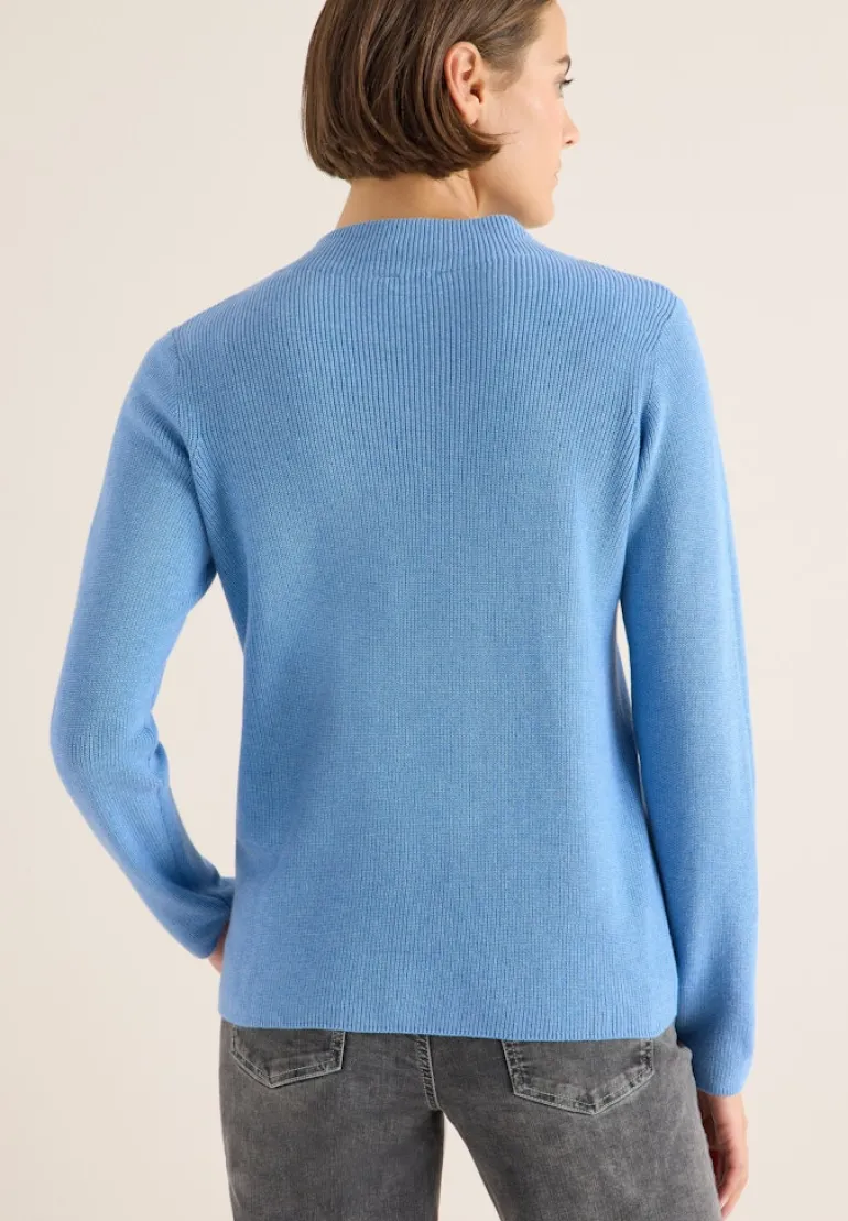 Strukturmix Pullover sporty light blue melange