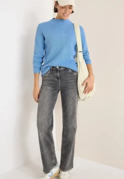 Strukturmix Pullover sporty light blue melange