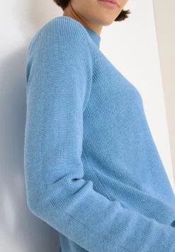 Strukturmix Pullover sporty light blue melange