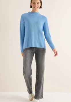 Strukturmix Pullover sporty light blue melange