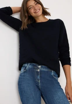 Strukturmuster Sweatshirt urban dark blue