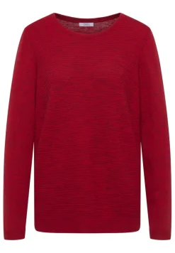 Strukturpullover fiery red heather melange