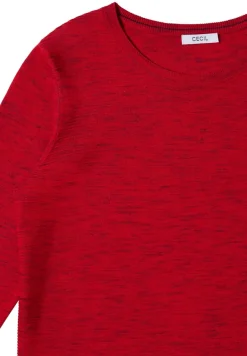 Strukturpullover fiery red heather melange