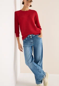 Strukturpullover fiery red heather melange