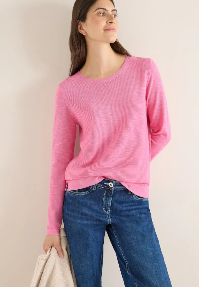 Strukturpullover heather dark blossom melange