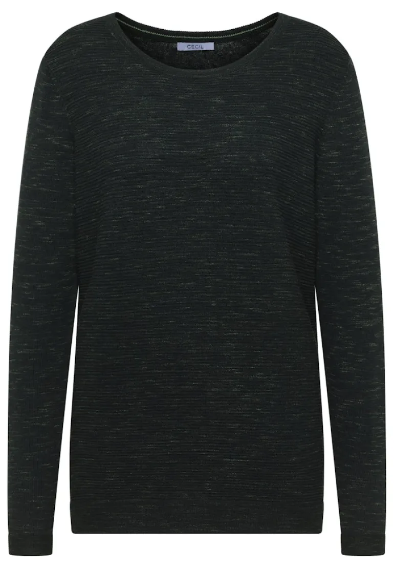 Strukturpullover ink green heather melange