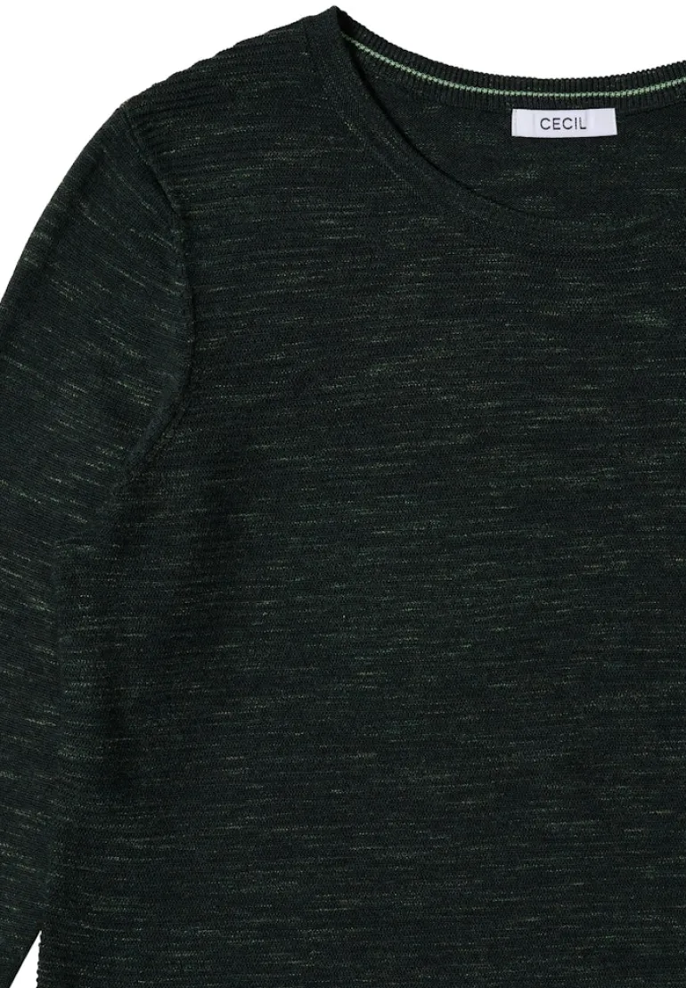 Strukturpullover ink green heather melange