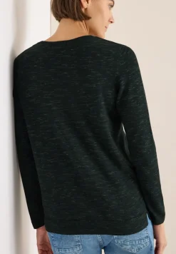 Strukturpullover ink green heather melange