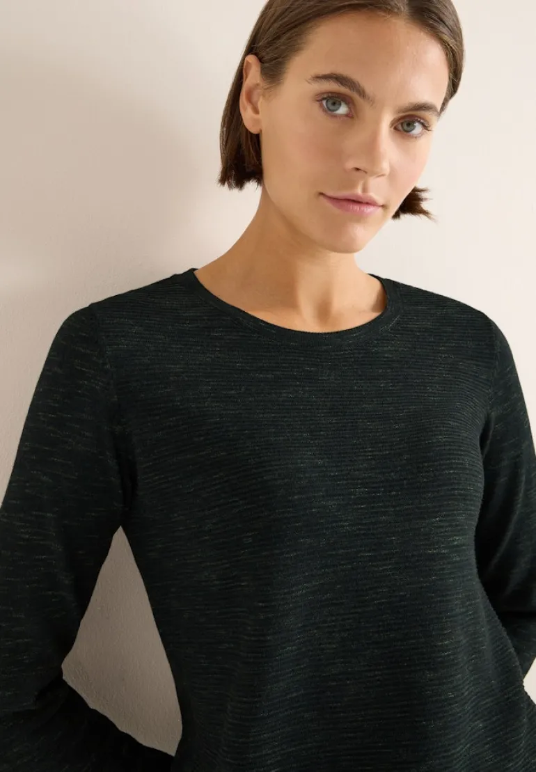 Strukturpullover ink green heather melange
