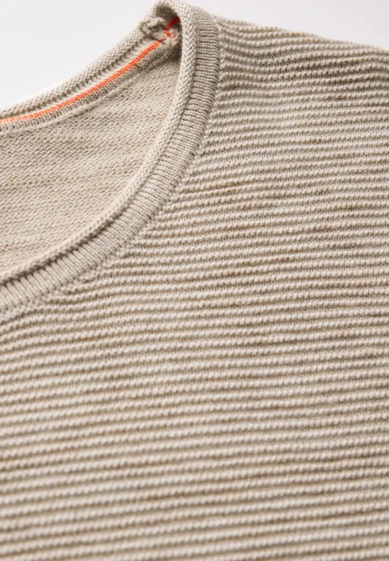 Strukturpullover oak wood beige heather melange